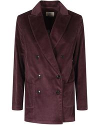 Myths - Bordeaux Double-Breasted Corduroy Patch Pocket Jacket - Lyst