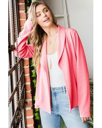TRUEDAMES - Open Front Long Sleeve Blazer - Lyst
