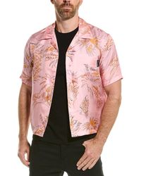Palm Angels - Abstract Palms Bowling Silk Shirt - Lyst