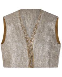 Forte Forte - Vest With Strass Details - Lyst