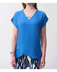 Joseph Ribkoff - V-Neck Lightweight Asymmetric Top - Lyst