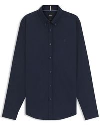 BOSS - Slim-Fit Shirt With Double B Monogram - Lyst