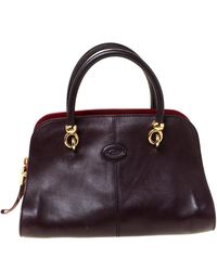 Tod's - Tods Dark Leather Sella Satchel - Lyst
