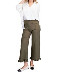 Eesome - Leanne Straight Leg Ruffled Hem Pants - Lyst