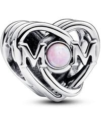 PANDORA - Openwork Mom & Heart Charm - Lyst