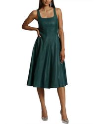 7 For All Mankind - Faux Leather Square Neck Sleeveless Midi Dress - Lyst