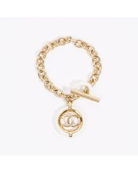Chanel - Chain Bracelet / Cream Base Metal 18cm - Lyst