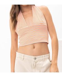 Pretty Garbage - Becca Striped Rib Halter Top - Lyst