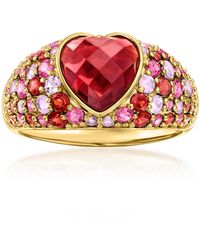 Ross-Simons - Heart-Shaped Garnet And Multi-Gemstone Ring - Lyst