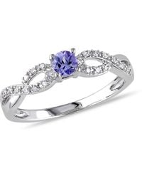 Mimi & Max - 1/6Ct Tgw Tanzanite And 1/10Ct Tw Diamond Infinity Ring - Lyst