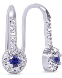Pompeii3 - 1/3ct Sapphire & Diamond Drop Earrings 10k White Gold - Lyst
