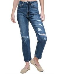 Umgee - Distressed High Waist Straight Leg Jean - Lyst