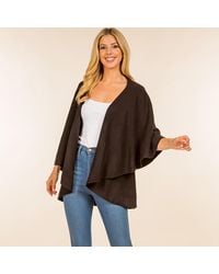 TRUEDAMES - Open Front Solid Wrap Poncho - Lyst