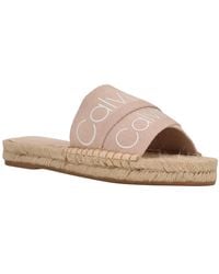 Calvin Klein - Tasha Open Toe Slip On Slide Sandals - Lyst