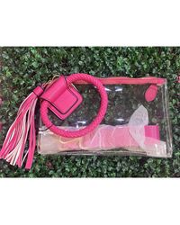 MiMi Wholesale - Clear Wristlet With Cuff Handle & Tassel - Lyst