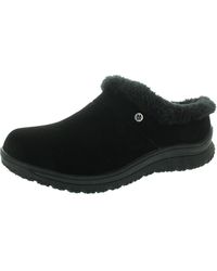 Minnetonka - Faux Fur Lined Suede Loafer Slippers - Lyst