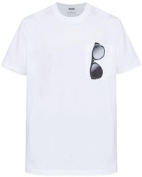 Moschino - Short-Sleeve T-Shirt With Sunglasses Print And Pocket - Lyst