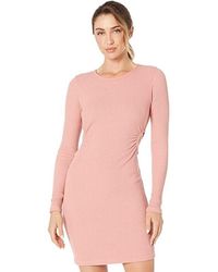 Monrow - Brushed Shift Dress Ribbed Cutout Long Sleeve Jdm1171 - Lyst