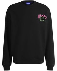 HUGO - Cotton-Terry Sweatshirt With Happy Logo - Lyst