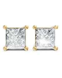 AAMIAA - Princess Shape 4 Prong Push Back Studs - Lyst