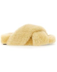 Jil Sander - Shearling Sandal With Leather-Covered Sole - Lyst