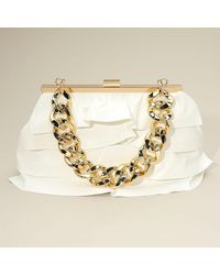 Fashnzfab - Faux Leather Layered Ruffle Chunky Chain Strap Handle Evening Clutch Bag Crossbody Bag - Lyst