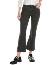FRAME - Le Crop Mini Charcoal Pinstripe Bootcut Jean - Lyst
