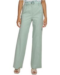 Calvin Klein - Pleated Belted Trouser Pants - Lyst