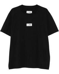 MM6 by Maison Margiela - Cotton T-Shirt With Logo Patches - Lyst