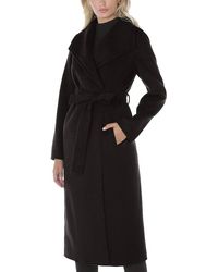 Tahari - Double Layered Collar Belted Wool Long Coat - Lyst