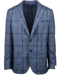 L.B.M. 1911 - Checkered Tailored Jacket With Notch Lapel And Button Closure - Lyst