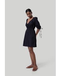 REISTOR - Gathered Elbow Sleeve Short Dress - Lyst