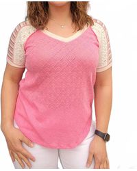 7Th Ray - Sloane Patchwork V-Neck Top - Lyst