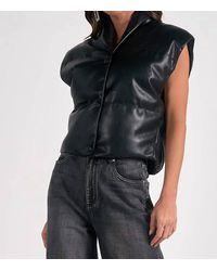 Elan - Skye Faux Leather Vest - Lyst