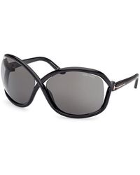 Tom Ford - Geometric Semi Rim, With A Dark Havana/ Frame And Gradient Mirror Lens - Lyst