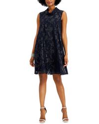 Connected Apparel - Roll Collar Jacquard Cocktail And Party Dress - Lyst