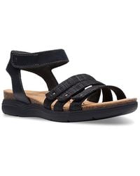 Clarks - April Dove Leather Cushioned Footbed Slingback Sandals - Lyst