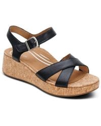 Aetrex - Flora Adjustable Quarter Strap Wedge - Lyst