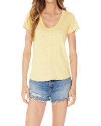 Bobi - Short Sleeve Center Seam V Neck Tee - Lyst