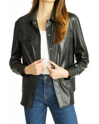 Vigoss - Faux Leather Button Up - Lyst