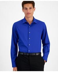 Alfani - Dress Shirt Lazulite Stretch Slim-Fit Button-Up Fts328 - Lyst