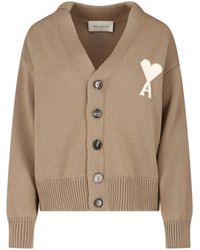 Ami Paris - Ami De Coeur Wool Cardigan - Lyst
