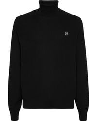 Philipp Plein - Knited Turtleneck Pullover Wool Silk Blend - Lyst