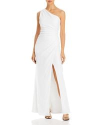Aqua - Sequined One Shoulder Evening Dress - Lyst