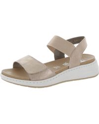 Rieker - Leather Slingback Wedge Sandals - Lyst