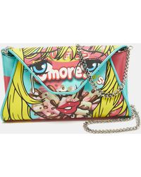 Moschino - Color Coated Canvas And Leather Smores Chain Clutch - Lyst