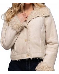 Active Basic - Suede Short Jacket With Faux Fur Lining - Lyst