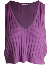 IRO - V-Neck Ribbed Crop Top - Lyst