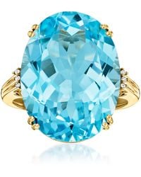 Ross-Simons - Sky Topaz Cocktail Ring With Diamonds - Lyst