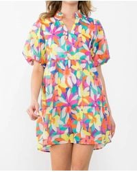 Thml - Puff Sleeve Floral Print Dress - Lyst